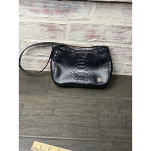 Liz Claiborne Vintage Small Black Faux Leather Handbag  Shoulder Bag Purse